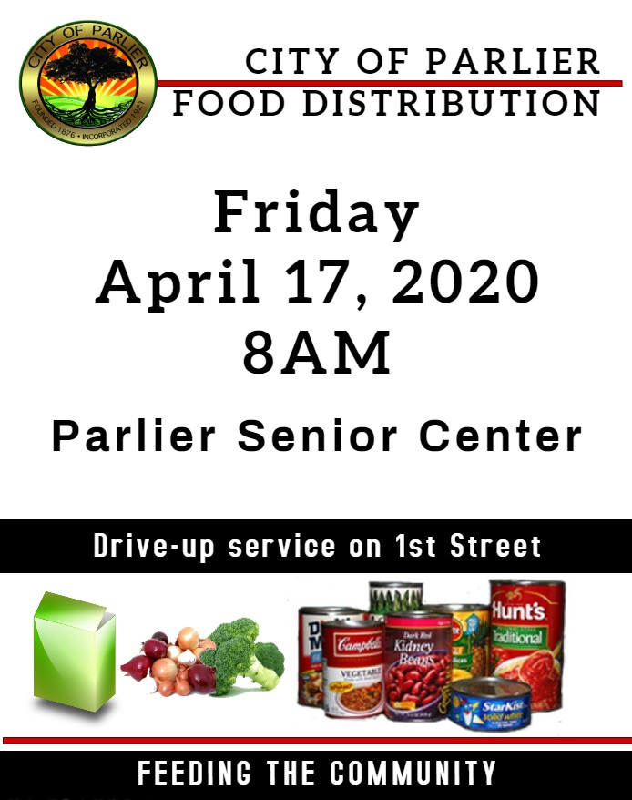 Food Distribution Flyer 4 17 20 EN Parlier CA City of Parlier